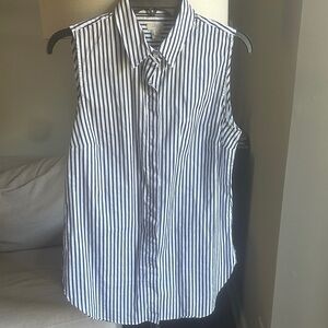 J. Crew Navy and White Striped Sleeveless Top